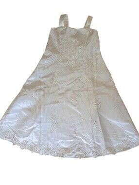 Girls' White A-Line Dress with Straps